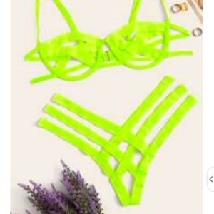 NWT Super Sexy Neon Green Bandage Lingerie * L 😍